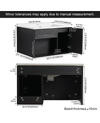 Sillysis Wall Mounted Bathroom Vanity with Ceramic Sink, Soft Close Door, Open Shelf Storage