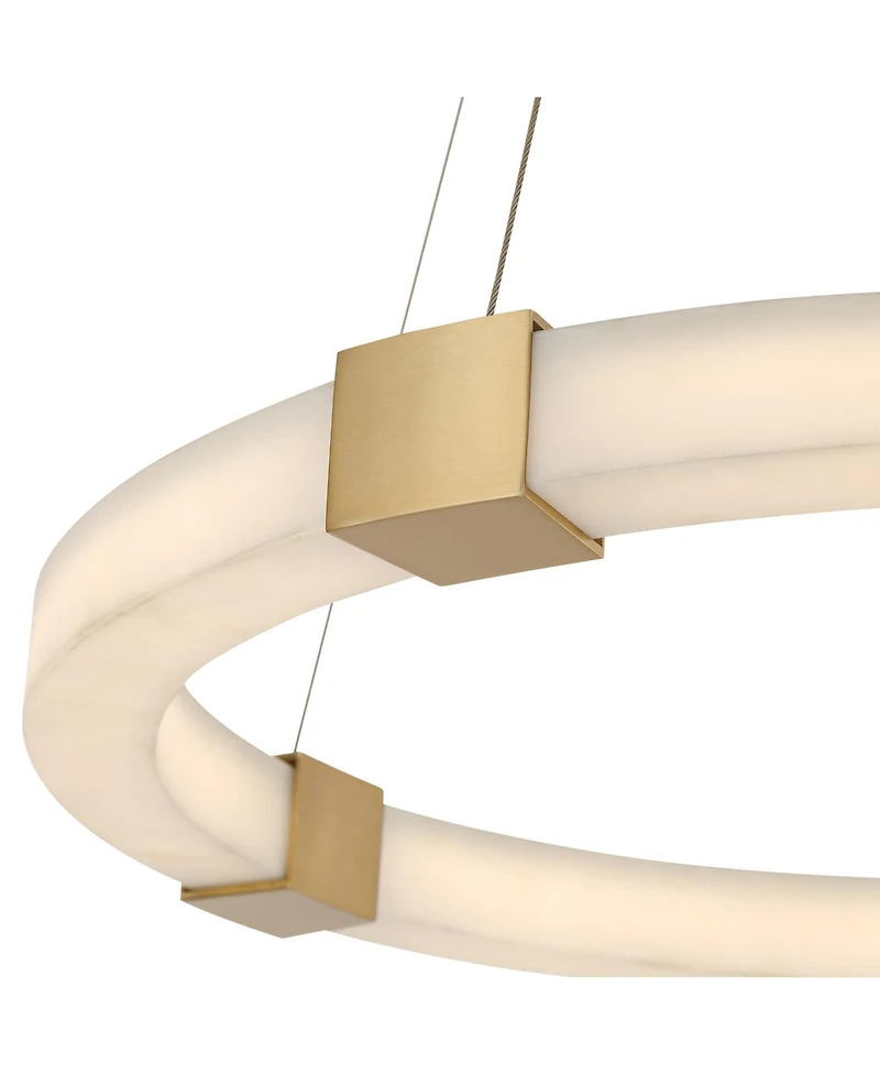 Possini Euro Design Talno Gold and Faux Alabaster Led Ring Chandelier