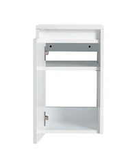 Sillysis 35.4 Inch Wall Mounted Bathroom Vanity with Resin Sink, Soft Close Doors, Water-Resistant Cabinet