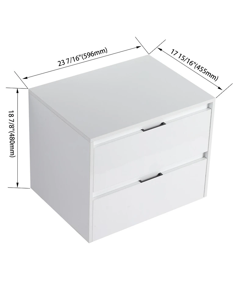 Sillysis 71 Inch Wall Mounted Double Sink Bathroom Vanity with Resin Basins, Soft Close Doors, Water-Resistant Cabinet, Modern Storage