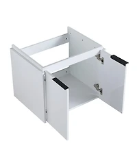 Sillysis 60 Inch Wall Mounted Double Sink Bathroom Vanity Set, Soft Close Doors, Storage Shelf, Modern Floating Cabinet