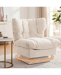 homfan Oversized Chenille Swivel Chair, 360degree(s) Lounge Extra-Wide 20.8" Seat, Thick Cushion, Cozy, Living Room