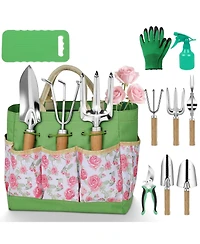 Xdovet Garden Tool Set Stainless Steel Heavy Duty Floral Tote Kit