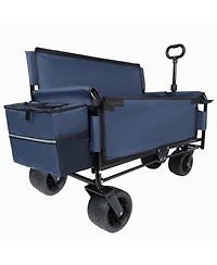 Streamdale Furniture3-in-1 Folding Wagon Cart with Bench Seat 500lbs Capacity