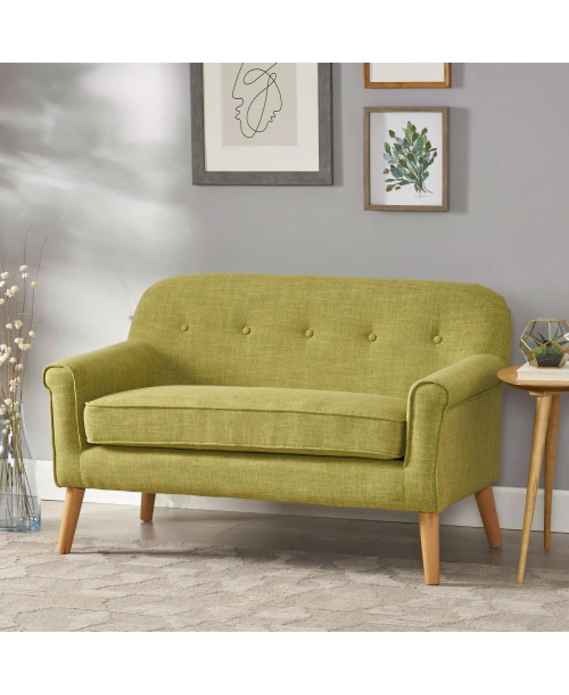Streamdale Furniture Mid-Century Modern Button-Tufted Two-Seater Loveseat