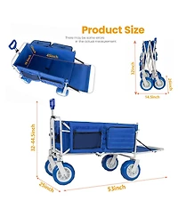 Streamdale Furniture Heavy Duty Collapsible Beach Wagon with All-Terrain Wheels 500lbs Capacity