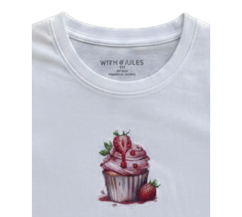 With Jules Girls' 7-16 Cupcake Graphic Baby T-Shirt