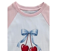 With Jules Girls' 7-16 Printed Raglan Sleeve Crewneck T-Shirt