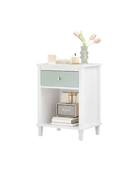 Streamdale Furniture Sage Wooden Nightstand with Drawer and Shelf 26.77''H