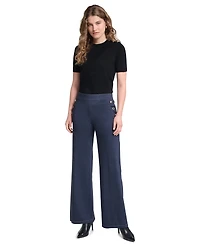 Karl Lagerfeld Paris Petite Silky Pont Mid-Rise Sailor Pants