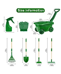 Xdovet Gardening Tools Set Kids Wheelbarrow Shovel Rake Yard Outdoor Toy
