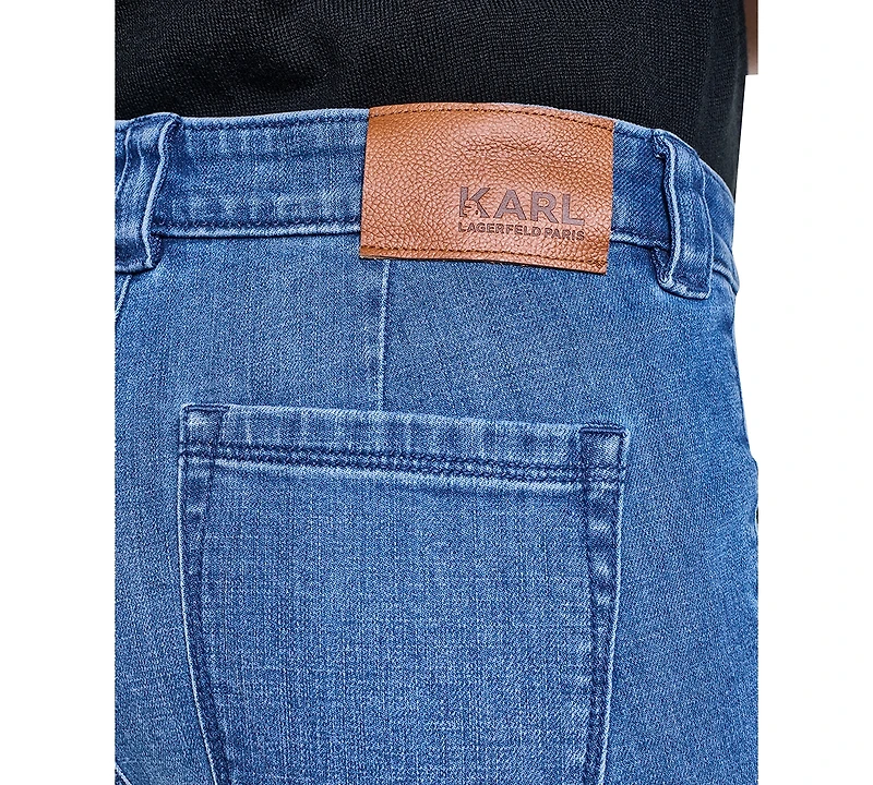 Karl Lagerfeld Paris Petite Button-Fly Jeans