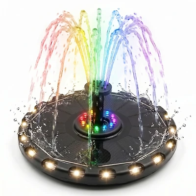 Cowin Solar Water Fountain Solar Pump for Bird Bath, Garden, Pond, Pool, Outdoor Colorful Lights