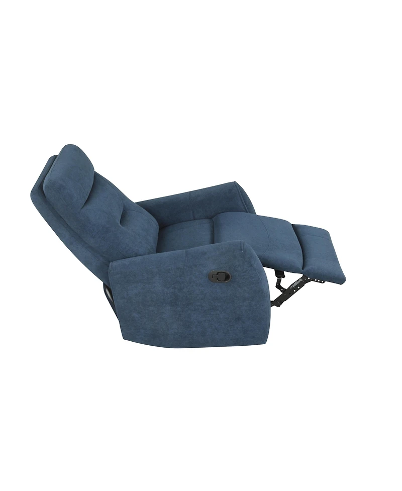 Clihome Durable Microsuede Velvet Manual Recliner with Rocker Function, Double Stitched Seam Accent Chair with Side Handle Release