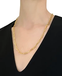 Italian Gold Paperclip Link 24" Chain Necklace in 14k Gold