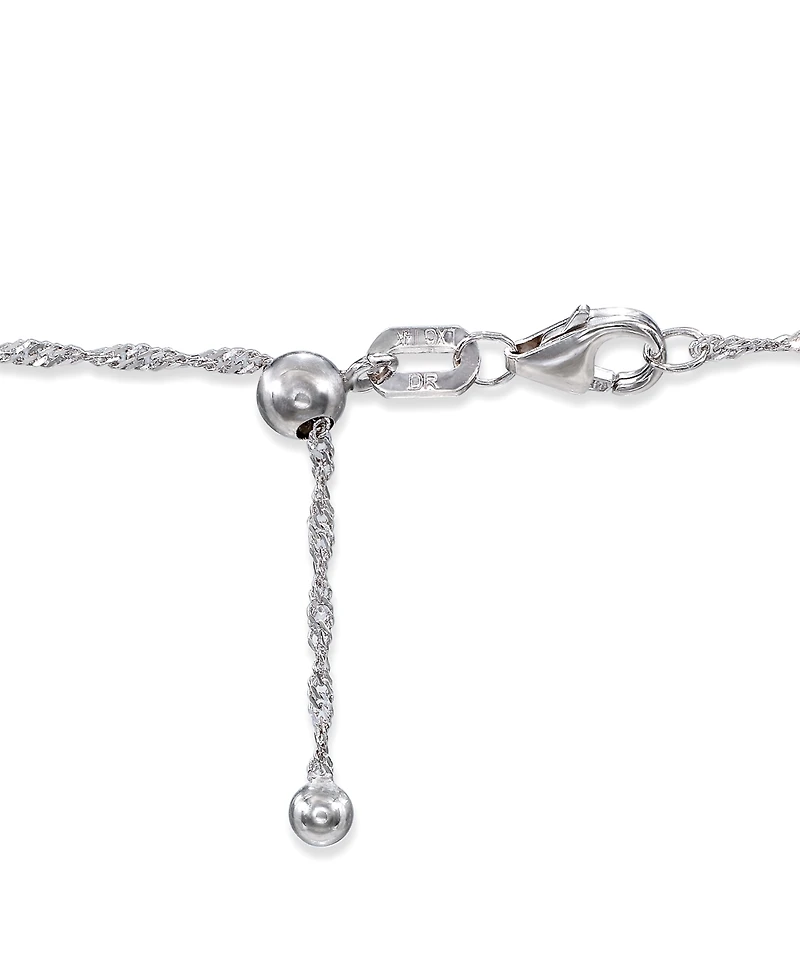 14k White Gold Necklace (1-1/6mm), Adjustable 16-20" Singapore Chain