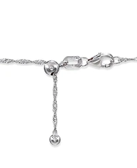 14k White Gold Necklace (1-1/6mm), Adjustable 16-20" Singapore Chain