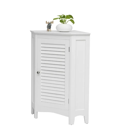 Volenca Corner Bathroom Cabinet with Shutter Door, 25-in W, 40-lb per Shelf