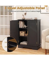 Volenca Bathroom Floor Storage Cabinet with 2 Doors and Adjustable Shelves, 31-in H