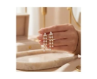 Rachel Glauber Elegant 14K Gold Plated Cz Chandelier Drop Earrings