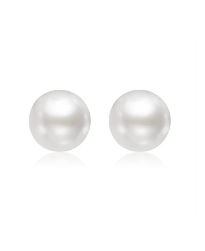 Miss Circle Women Freshwater Pearl White Gold Vermeil Studs