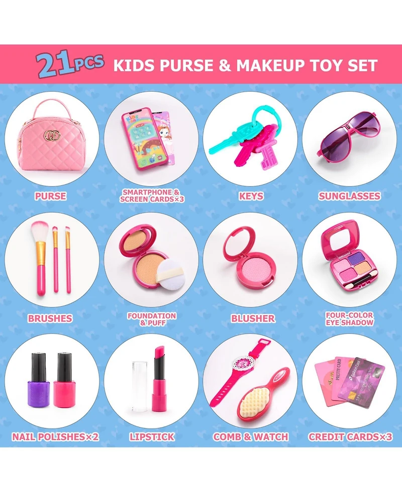 Gunadz Pretend Play Makeup Kit Princess Birthday Gift Toddler Girl