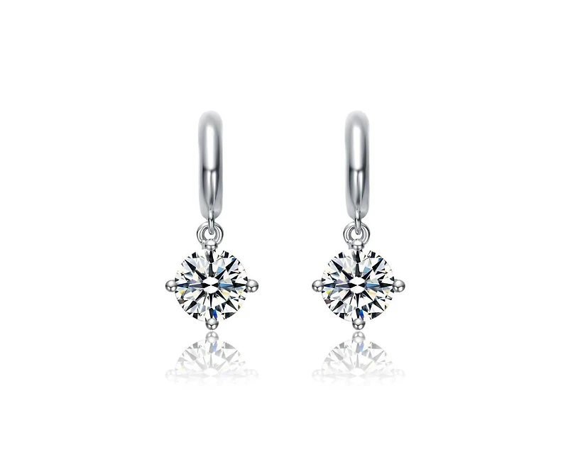 Rachel Glauber Dainty Gold Plated Cubic Zirconia Dangle Earrings