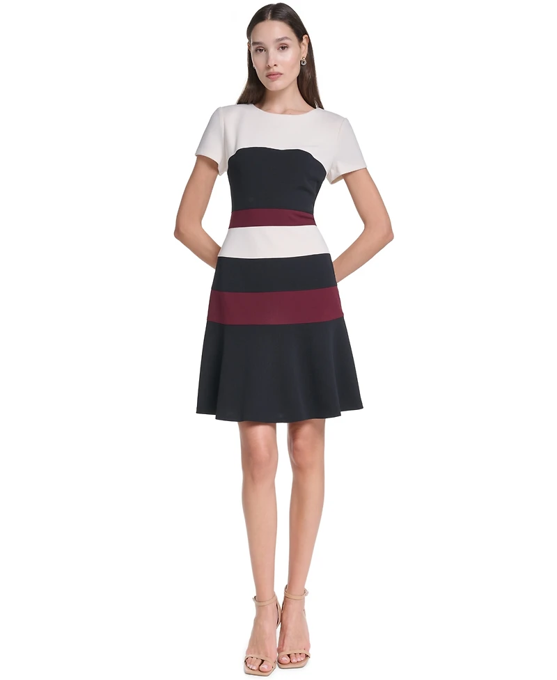 Tommy Hilfiger Women's Short-Sleeve Colorblock Sheath Dress