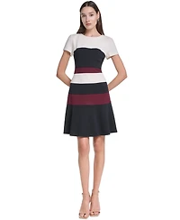 Tommy Hilfiger Women's Short-Sleeve Colorblock Sheath Dress