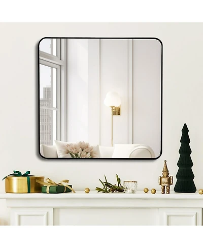 Laoties 36" x Gold Bathroom Vanity Mirror, Modern Square Wall Mirror with Metal Frame for Entryway and Bedroom
