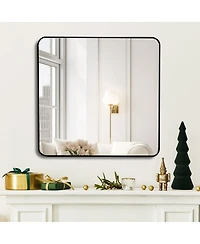 Laoties 36" x Gold Bathroom Vanity Mirror, Modern Square Wall Mirror with Metal Frame for Entryway and Bedroom