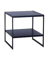 Household Essentials Jamestown Square End Table with Storage Shelf