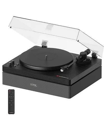 AudioSource All-in-One Vinyl Record Player Turntable, Bluetooth 5.4, 120W 2.1 Speakers & Subwoofer, Hi-Fi 2-Speed Belt Drive, Isolation System