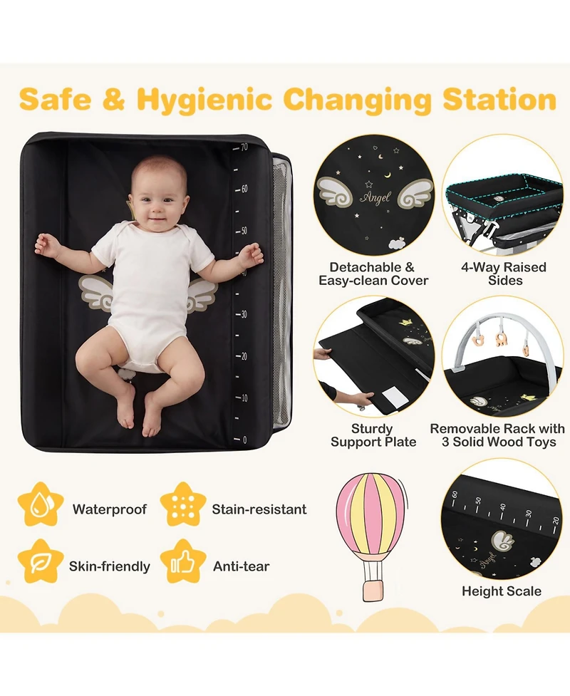 Slickblue Baby Changing Table with Storage Bag Foldable Nursery Organizer