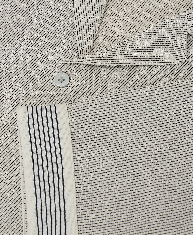 Reiss Men's Dornie Stripe Tape Printed Shirt