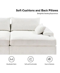 Hulala Home Tychon 87inch Upholstered Square Arm Deep Seating Sleeper Sofa