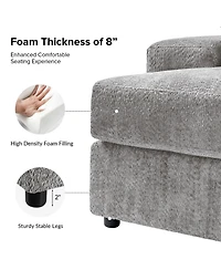 Hulala Home Tychon 87inch Upholstered Square Arm Deep Seating Sleeper Sofa