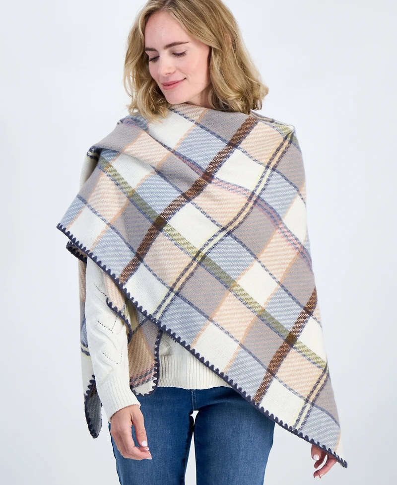 Style & Co Women's Overscale Plaid Woven Triangle Scarf, Macy's Exclusive