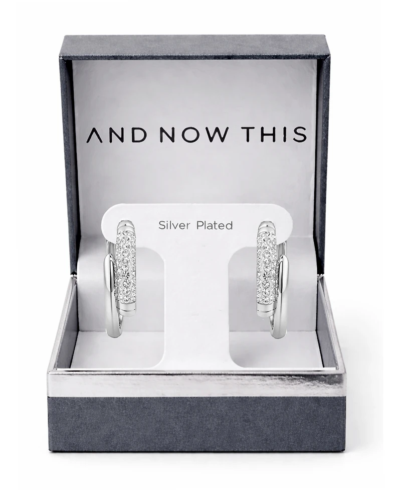 And Now This Crystal Bypass Hinged Hoop Earrings