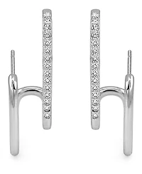 And Now This High Polished Clear Crystal Post Earring, Gold Plate and Silver Plate