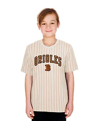 New Era Big Boys and Girls White Baltimore Orioles 2026 City Connect Pinstripe T-Shirt