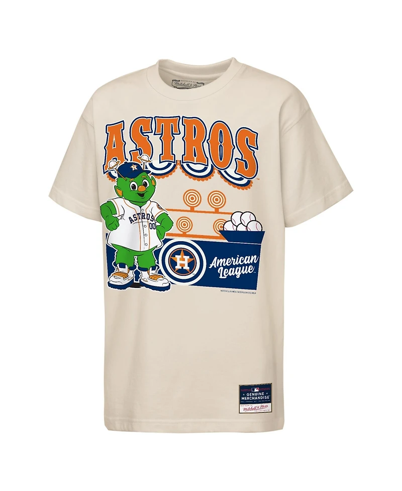 Mitchell & Ness Big Boys and Girls Cream Houston Astros Step Back Up Mascot T-Shirt