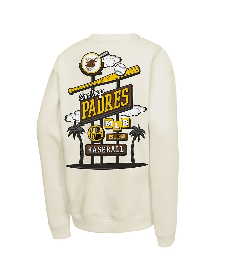 Mitchell & Ness Big Boys and Girls Natural San Diego Padres Retro Billboard Sweatshirt