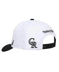 Mitchell & Ness Men's and Women's White/Black Colorado Rockies Xl Script Pro Crown Adjustable Hat