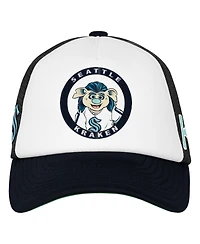 Mitchell & Ness Big Boys and Girls White Seattle Kraken Mascot Adjustable Trucker Hat