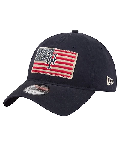 New Era Men's Navy New York Mets Americana Flag 9TWENTY Adjustable Hat