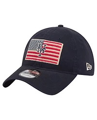 New Era Men's Navy New York Mets Americana Flag 9TWENTY Adjustable Hat