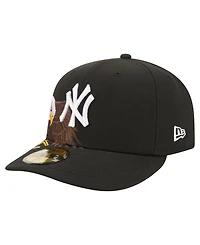 New Era Men's Black York Yankees Americana Bald Eagle Pre-Curved 59FIFTY Fitted Hat