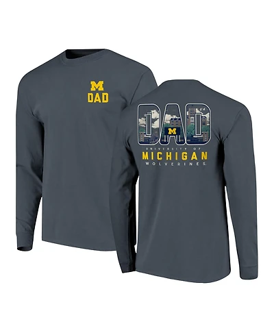 Image One Men's Navy Michigan Wolverines Father's Day Campus Drawing Long Sleeve T-Shirt