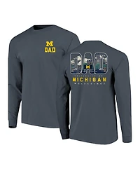 Image One Men's Navy Michigan Wolverines Father's Day Campus Drawing Long Sleeve T-Shirt